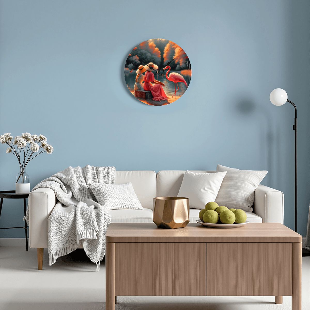 Wooden Round Wall Clock 9.8"x9.8" (Made in USA) - Gregg Acini Adoree Designs - Wall Clock