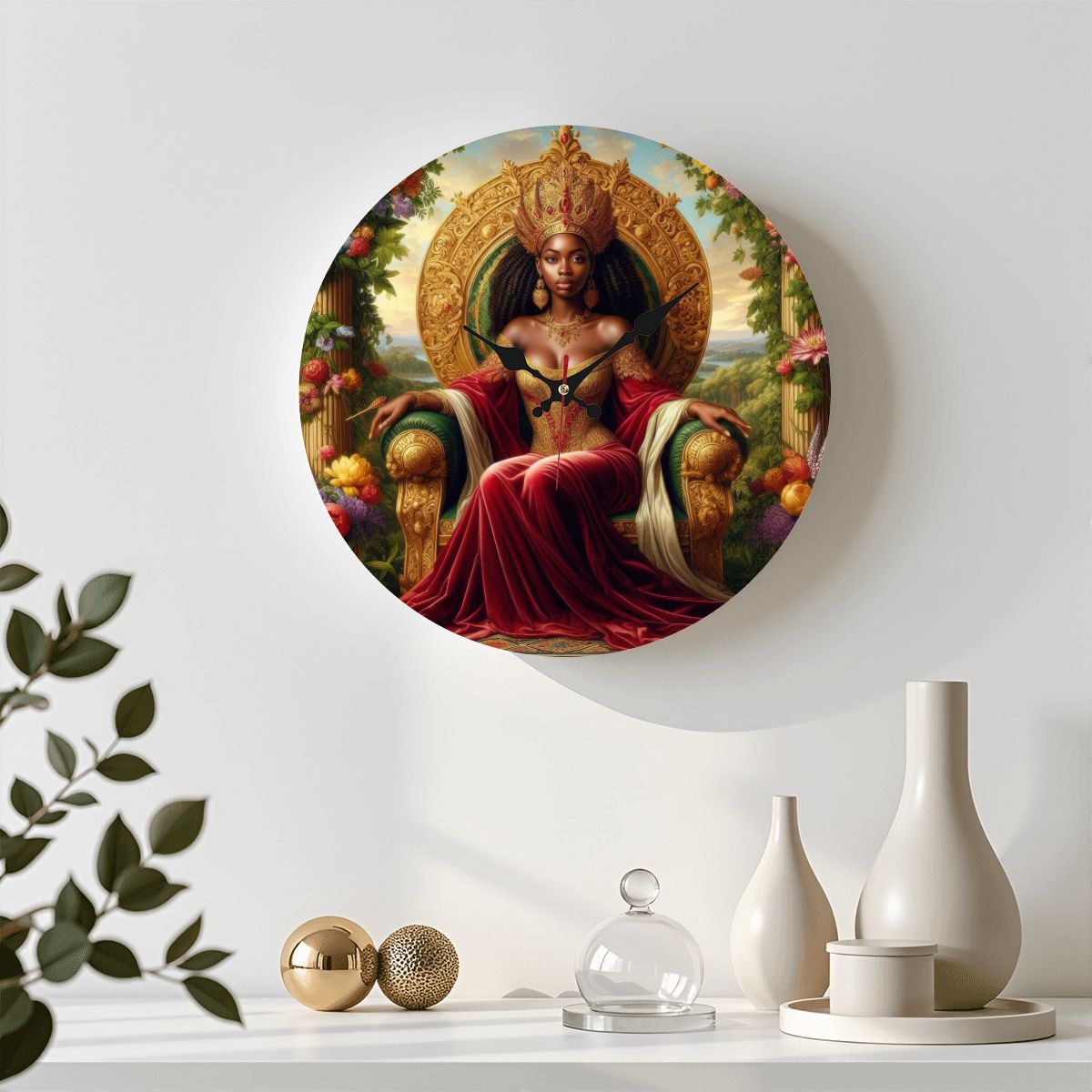 Wooden Round Wall Clock 9.8"x9.8" (Made in USA) - Gregg Acini Adoree Designs - Wall Clock