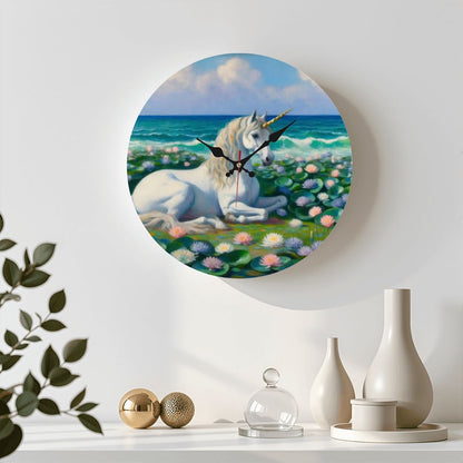 Wooden Round Wall Clock 9.8"x9.8" (Made in USA) - Gregg Acini Adoree Designs - Wall Clock