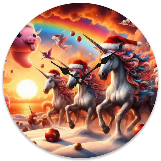 Wooden Round Wall Clock 9.8"x9.8" (Made in USA) - Gregg Acini Adoree Designs - Wall Clock