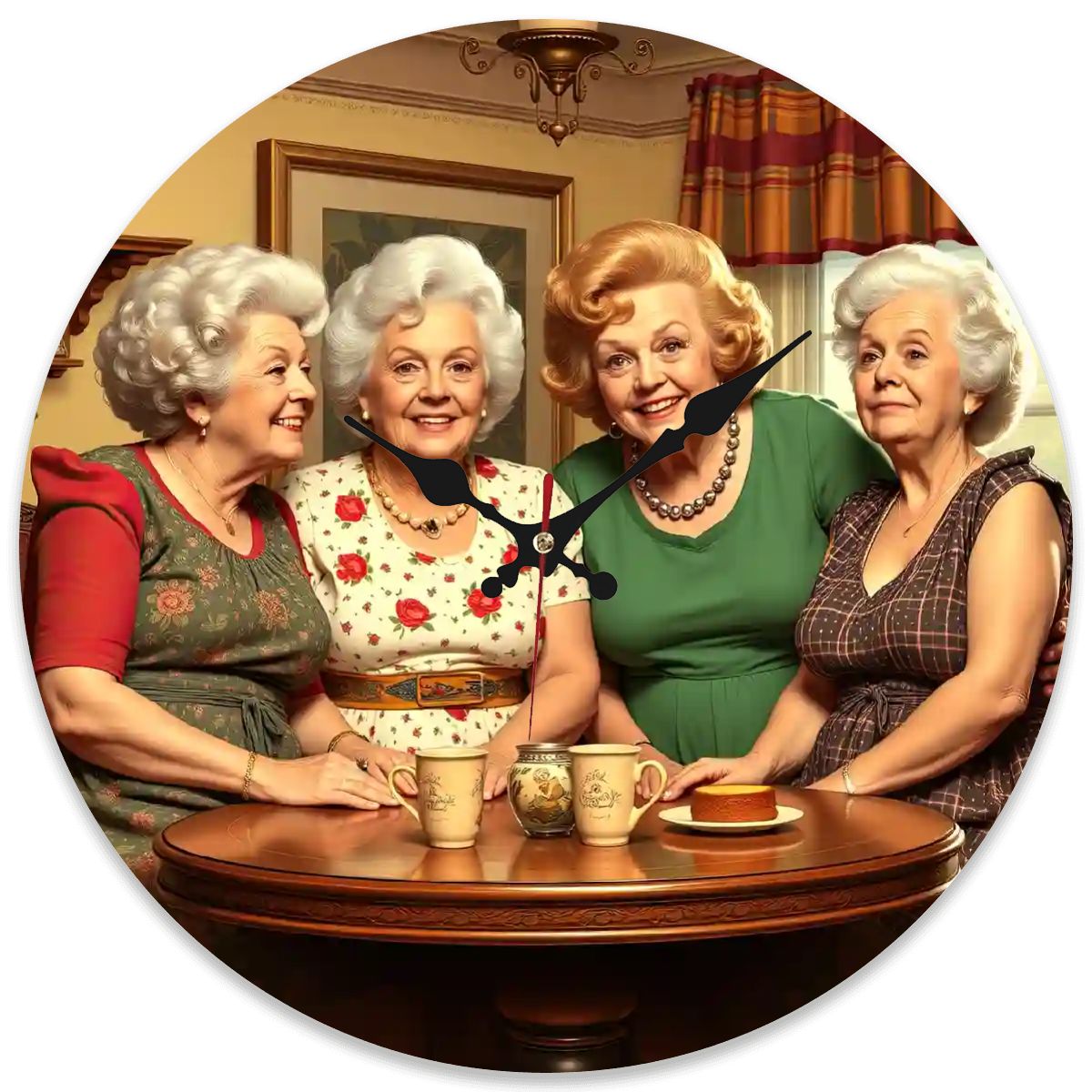 Wooden Round Wall Clock 9.8"x9.8" (Made in USA) - Gregg Acini Adoree Designs - Wall Clock