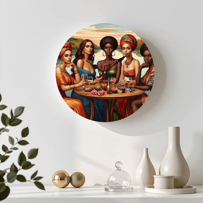 Wooden Round Wall Clock 9.8"x9.8" (Made in USA) - Gregg Acini Adoree Designs - Wall Clock