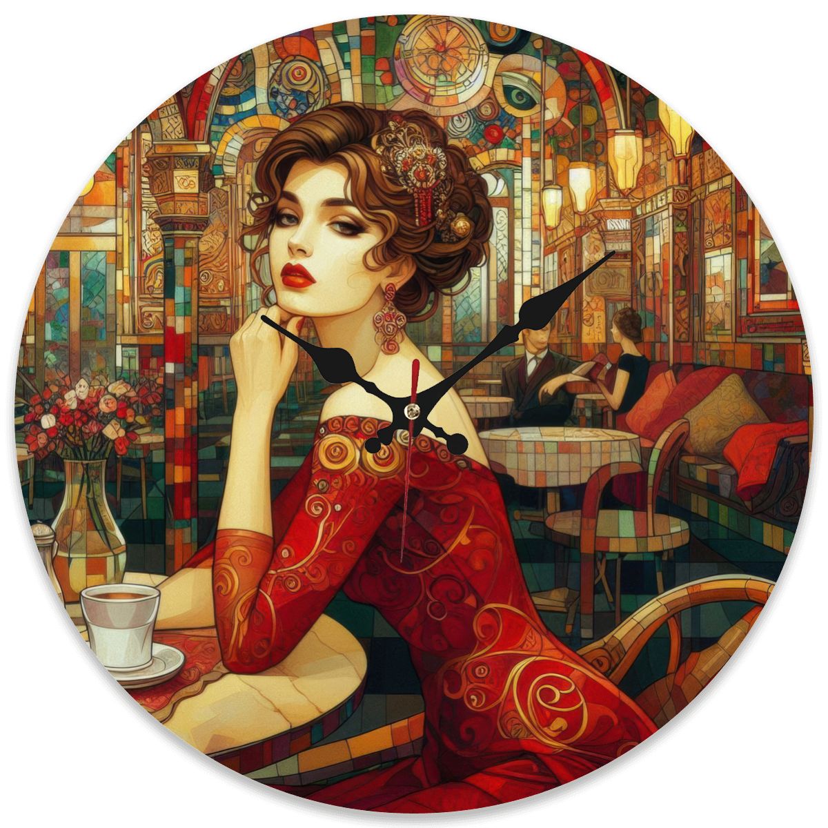 Wooden Round Wall Clock 9.8"x9.8" (Made in USA) - Gregg Acini Adoree Designs - Wall Clock