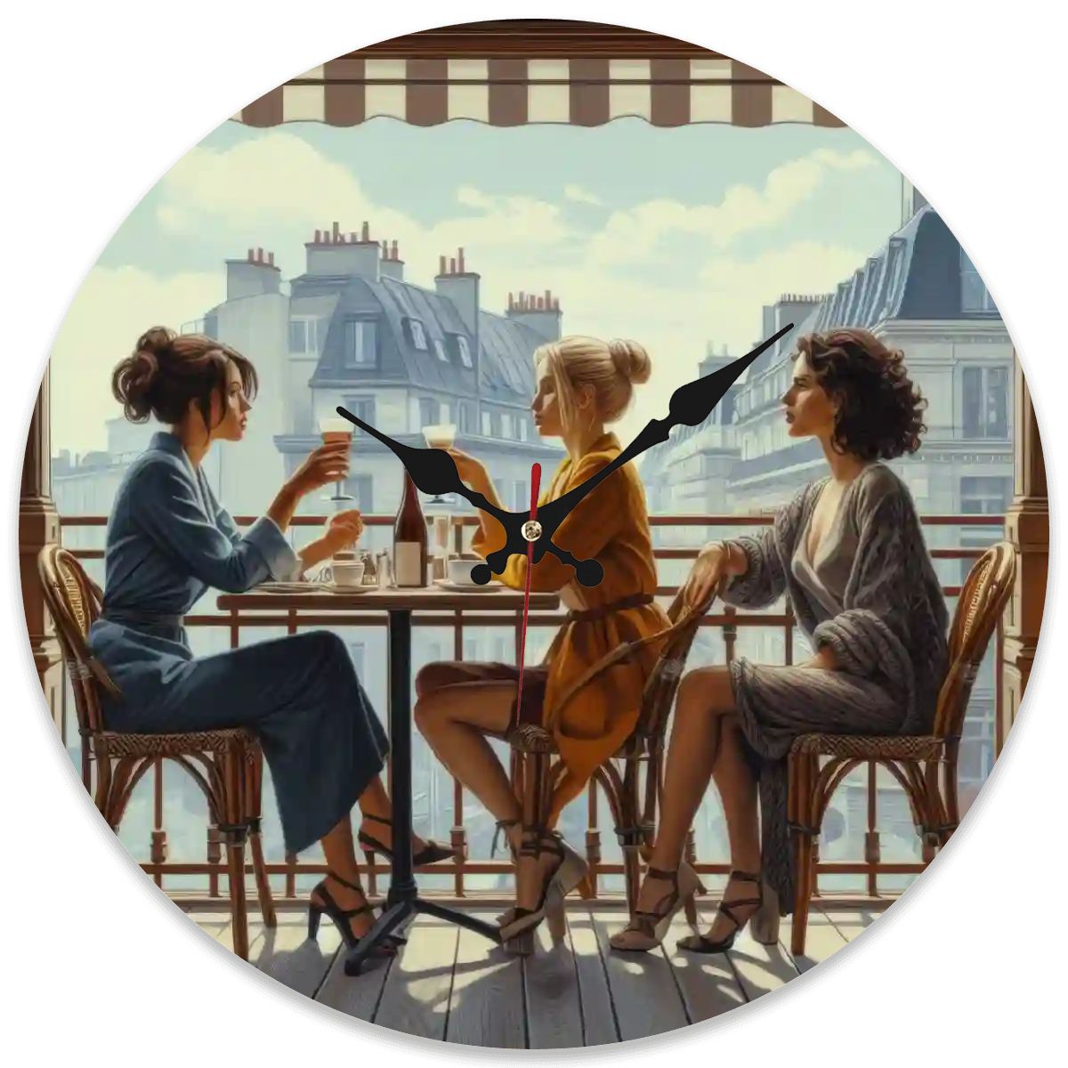 Wooden Round Wall Clock 9.8"x9.8" (Made in USA) - Gregg Acini Adoree Designs - Wall Clock