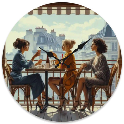 Wooden Round Wall Clock 9.8"x9.8" (Made in USA) - Gregg Acini Adoree Designs - Wall Clock