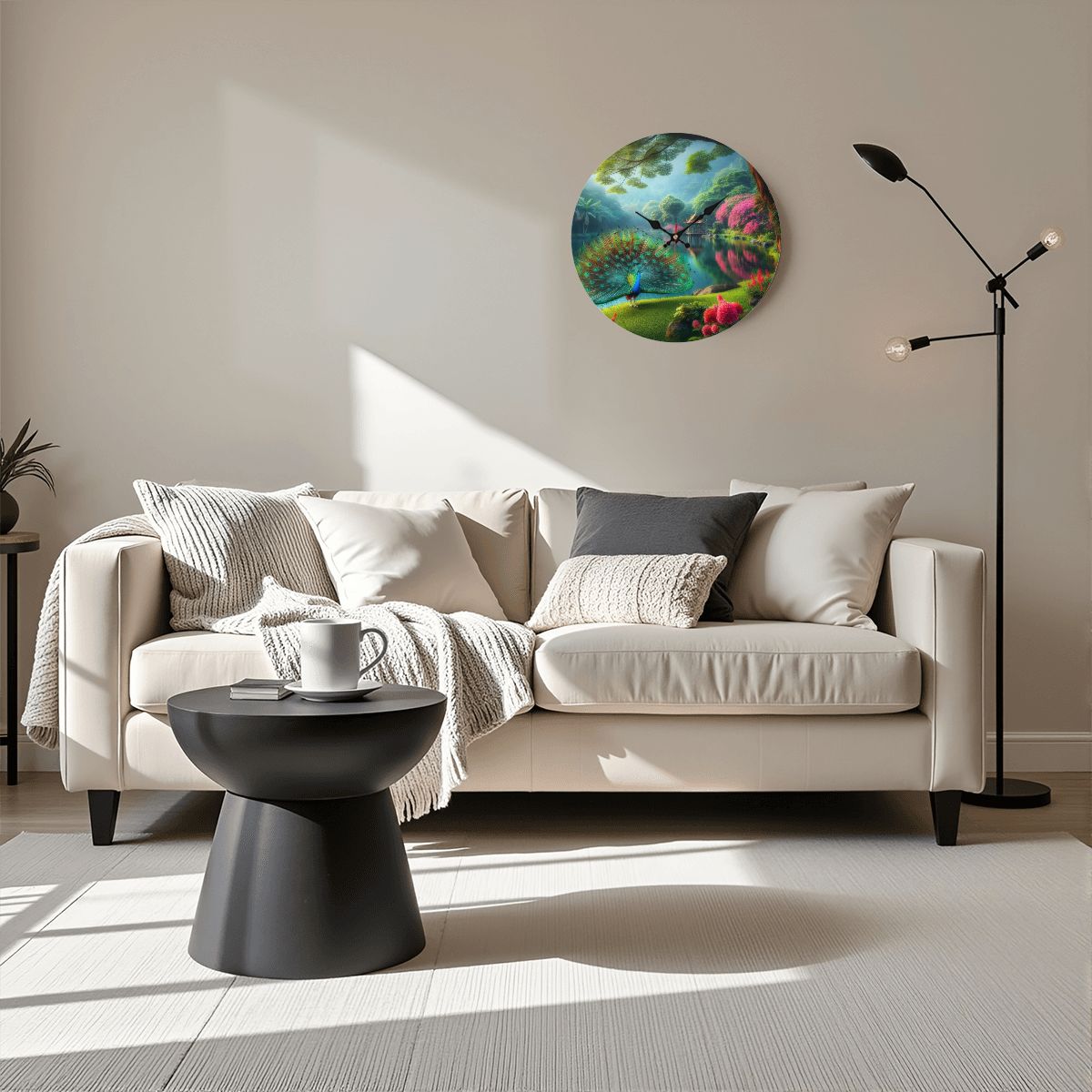 Wooden Round Wall Clock 9.8"x9.8" (Made in USA) - Gregg Acini Adoree Designs - Wall Clock