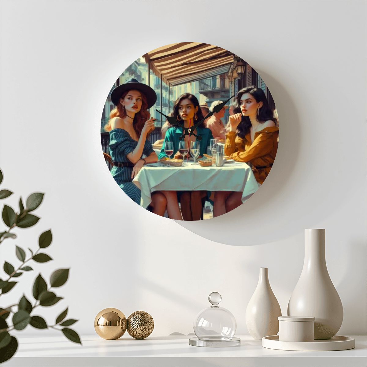 Wooden Round Wall Clock 9.8"x9.8" (Made in USA) - Gregg Acini Adoree Designs - Wall Clock