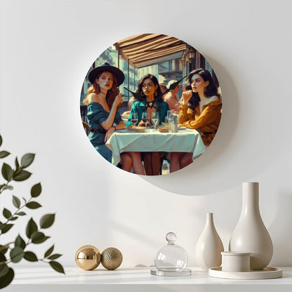 Wooden Round Wall Clock 9.8"x9.8" (Made in USA) - Gregg Acini Adoree Designs - Wall Clock