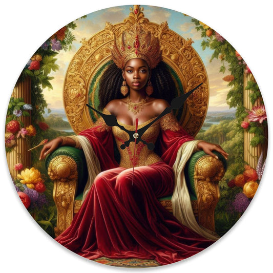 Wooden Round Wall Clock 9.8"x9.8" (Made in USA) - Gregg Acini Adoree Designs - Wall Clock