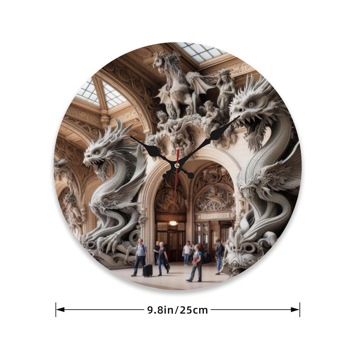 Wooden Round Wall Clock 9.8"x9.8" (Made in USA) - Gregg Acini Adoree Designs - Wall Clock