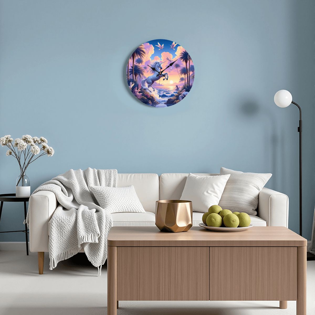 Wooden Round Wall Clock 9.8"x9.8" (Made in USA) - Gregg Acini Adoree Designs - Wall Clock