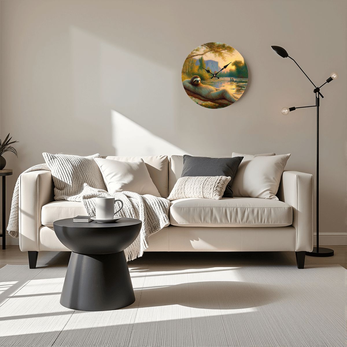 Wooden Round Wall Clock 9.8"x9.8" (Made in USA) - Gregg Acini Adoree Designs - Wall Clock