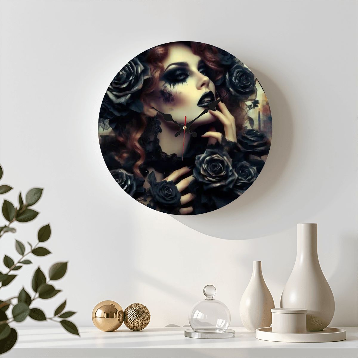 Wooden Round Wall Clock 9.8"x9.8" (Made in USA) - Gregg Acini Adoree Designs - Wall Clock