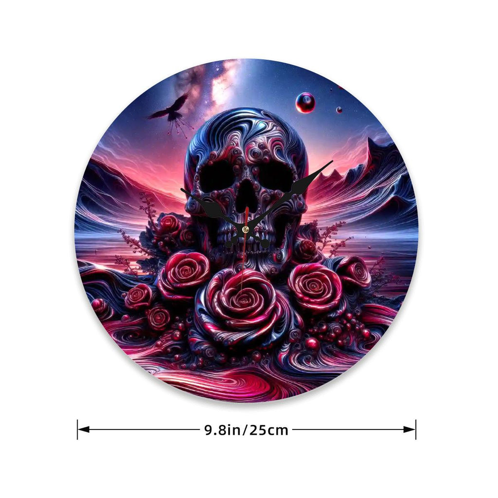 Wooden Round Wall Clock 9.8"x9.8" (Made in USA) - Gregg Acini Adoree Designs - Wall Clock