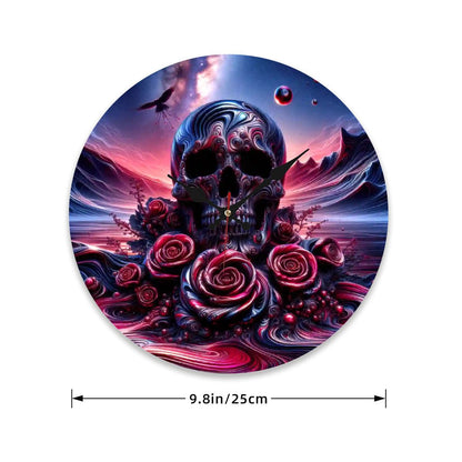 Wooden Round Wall Clock 9.8"x9.8" (Made in USA) - Gregg Acini Adoree Designs - Wall Clock