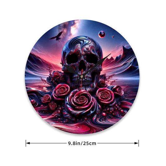 Wooden Round Wall Clock 9.8"x9.8" (Made in USA) - Gregg Acini Adoree Designs - Wall Clock