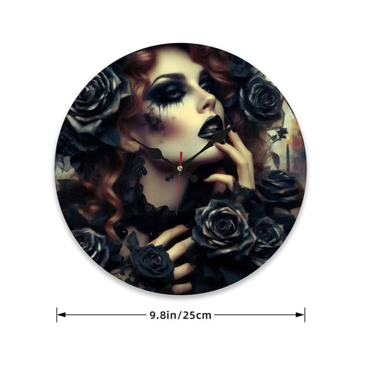 Wooden Round Wall Clock 9.8"x9.8" (Made in USA) - Gregg Acini Adoree Designs - Wall Clock