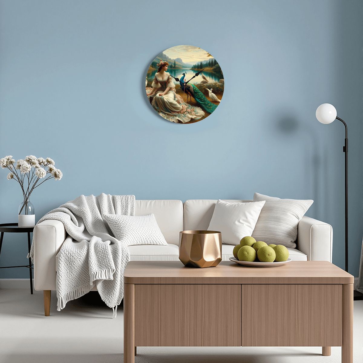 Wooden Round Wall Clock 9.8"x9.8" (Made in USA) - Gregg Acini Adoree Designs - Wall Clock