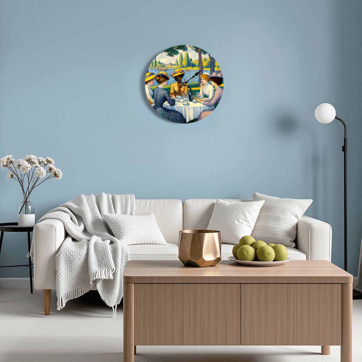 Wooden Round Wall Clock 9.8"x9.8" (Made in USA) - Gregg Acini Adoree Designs - Wall Clock