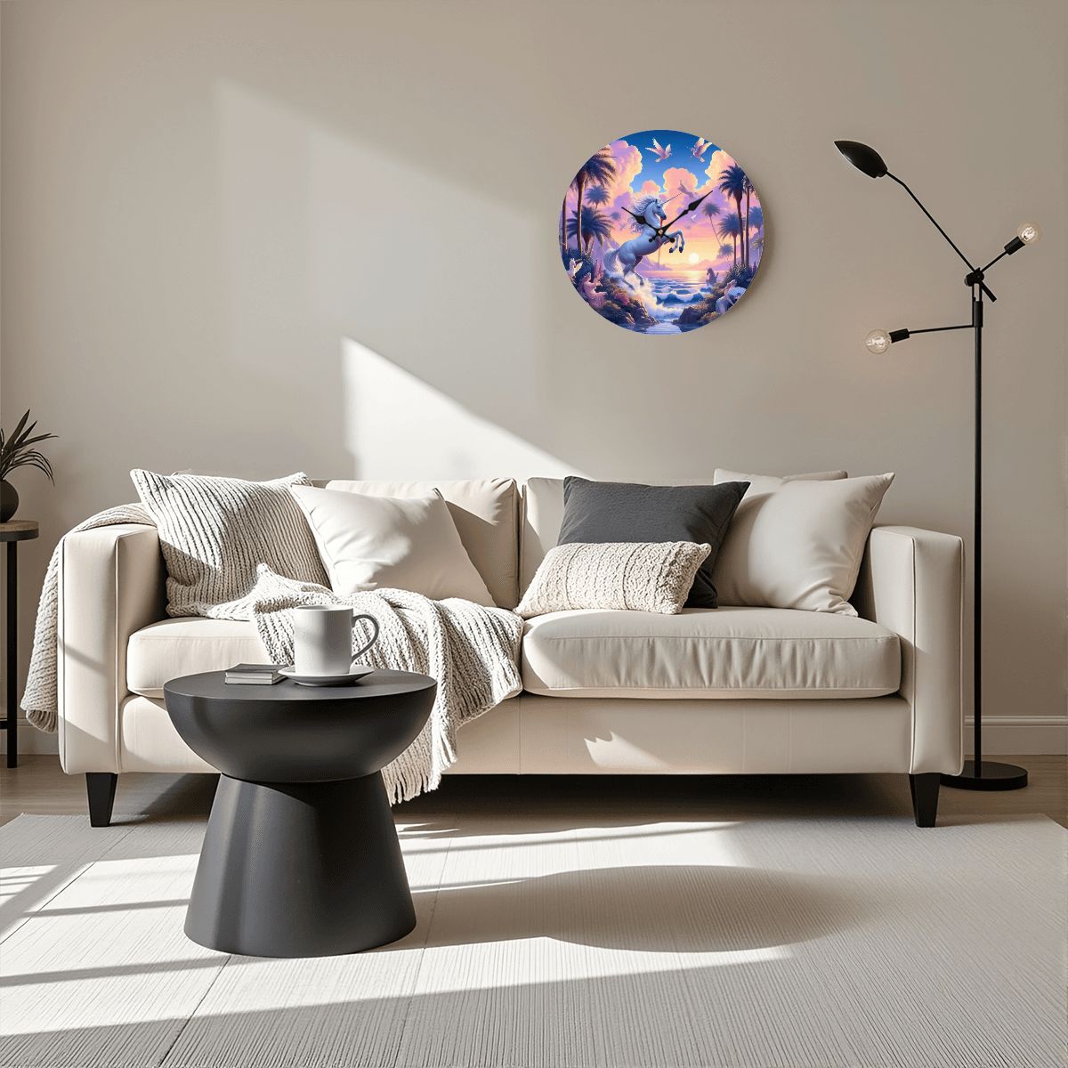 Wooden Round Wall Clock 9.8"x9.8" (Made in USA) - Gregg Acini Adoree Designs - Wall Clock