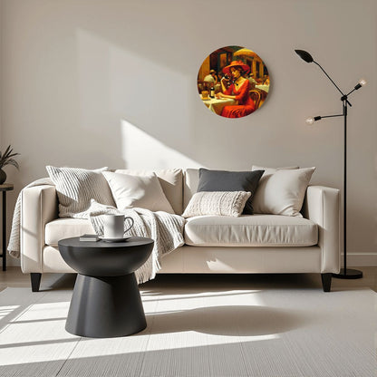 Wooden Round Wall Clock 9.8"x9.8" (Made in USA) - Gregg Acini Adoree Designs - Wall Clock