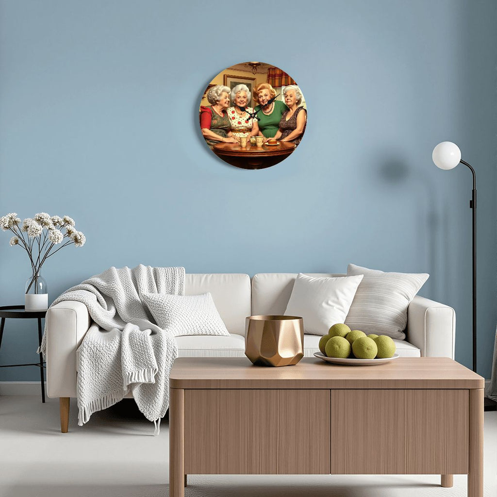 Wooden Round Wall Clock 9.8"x9.8" (Made in USA) - Gregg Acini Adoree Designs - Wall Clock