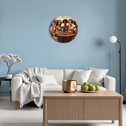Wooden Round Wall Clock 9.8"x9.8" (Made in USA) - Gregg Acini Adoree Designs - Wall Clock