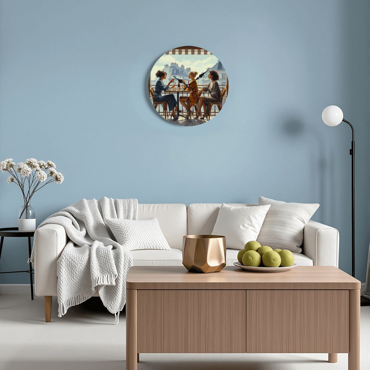 Wooden Round Wall Clock 9.8"x9.8" (Made in USA) - Gregg Acini Adoree Designs - Wall Clock