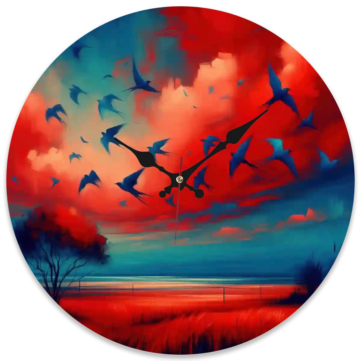 Wooden Round Wall Clock 9.8"x9.8" (Made in USA) - Gregg Acini Adoree Designs - Wall Clock