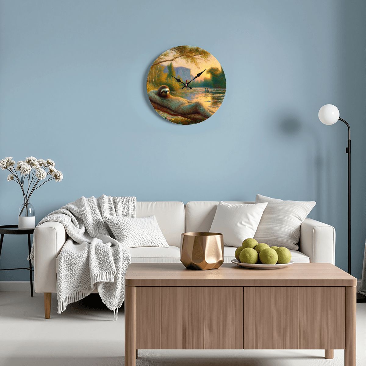 Wooden Round Wall Clock 9.8"x9.8" (Made in USA) - Gregg Acini Adoree Designs - Wall Clock