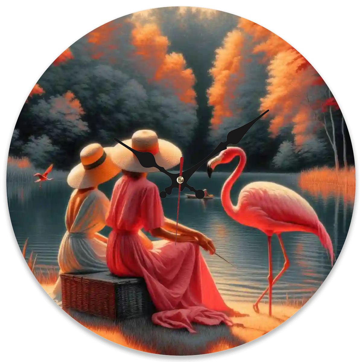 Wooden Round Wall Clock 9.8"x9.8" (Made in USA) - Gregg Acini Adoree Designs - Wall Clock