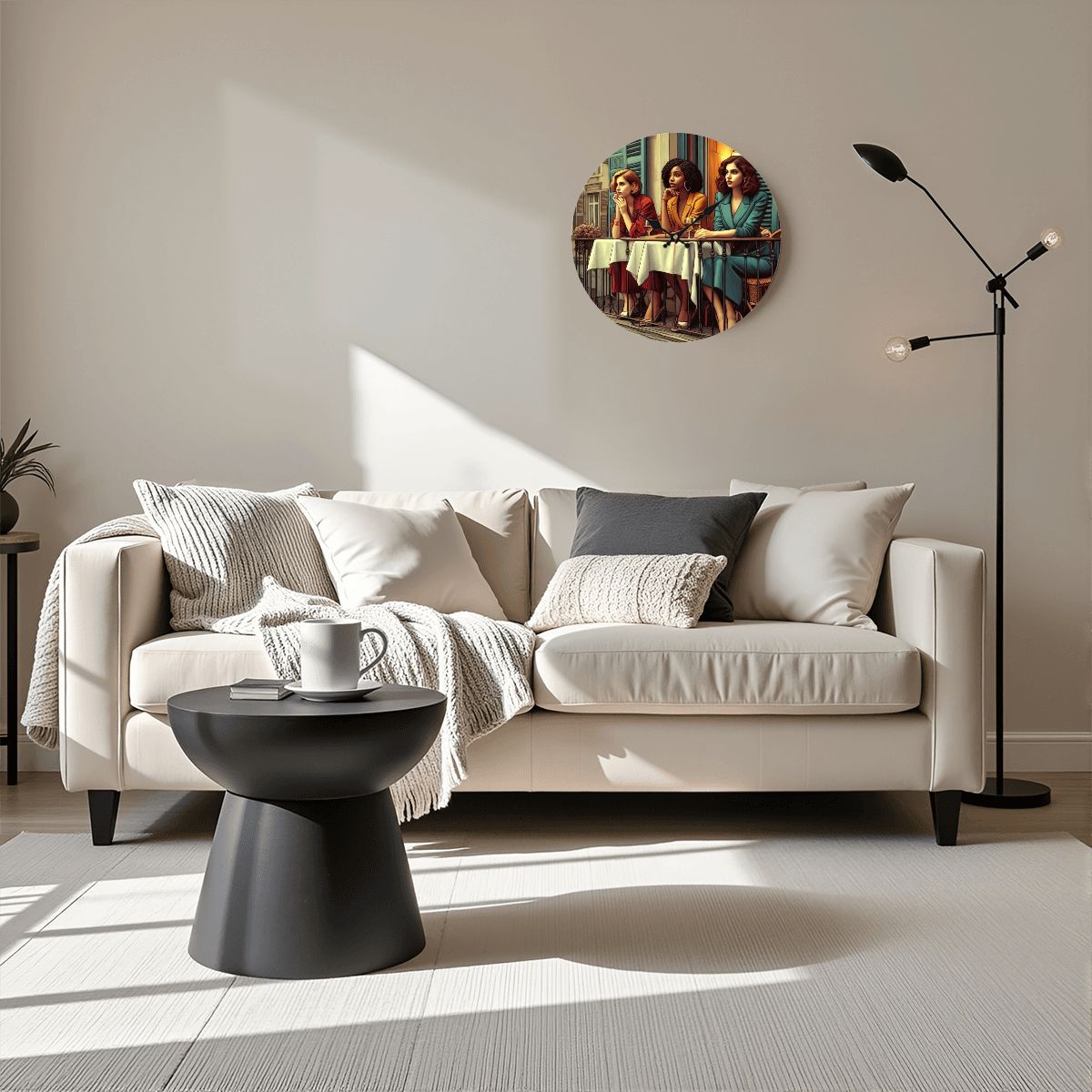 Wooden Round Wall Clock 9.8"x9.8" (Made in USA) - Gregg Acini Adoree Designs - Wall Clock