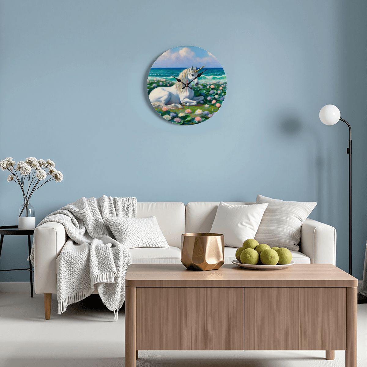 Wooden Round Wall Clock 9.8"x9.8" (Made in USA) - Gregg Acini Adoree Designs - Wall Clock