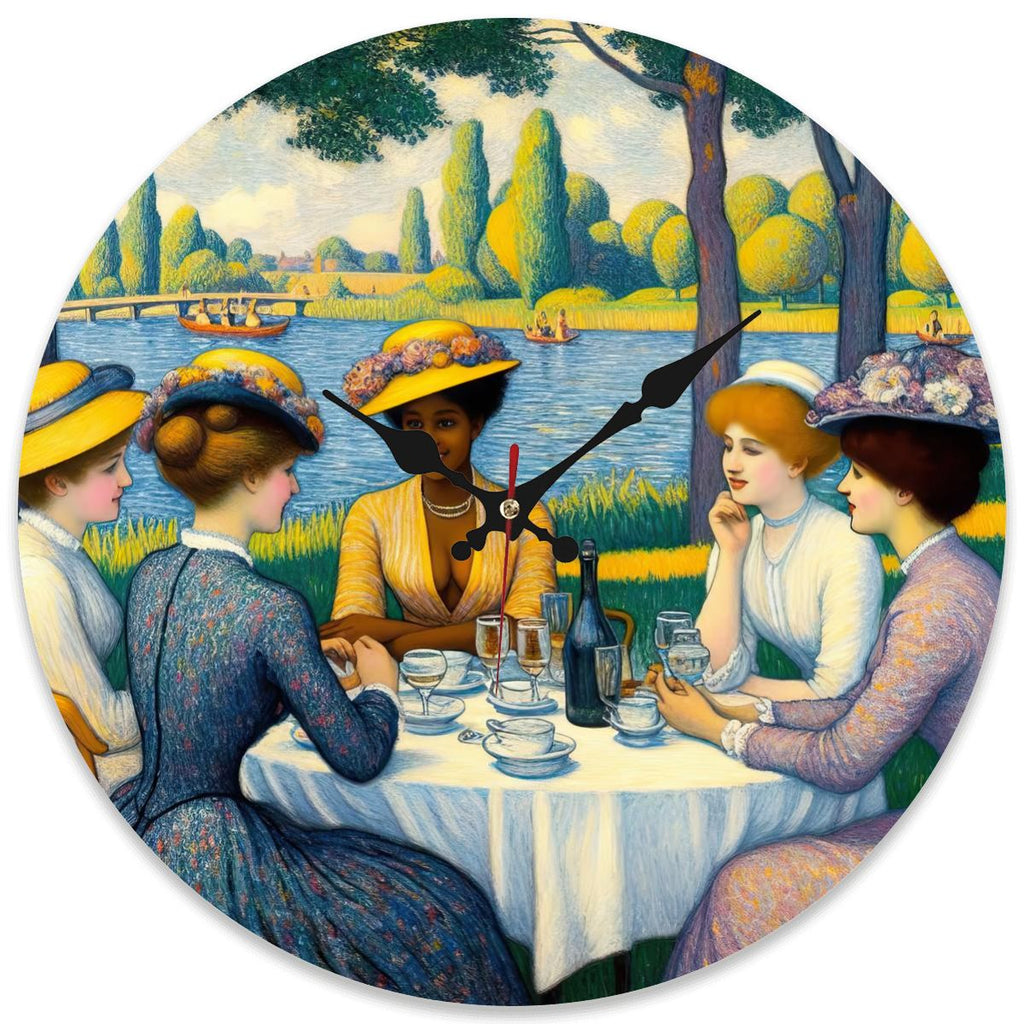 Wooden Round Wall Clock 9.8"x9.8" (Made in USA) - Gregg Acini Adoree Designs - Wall Clock