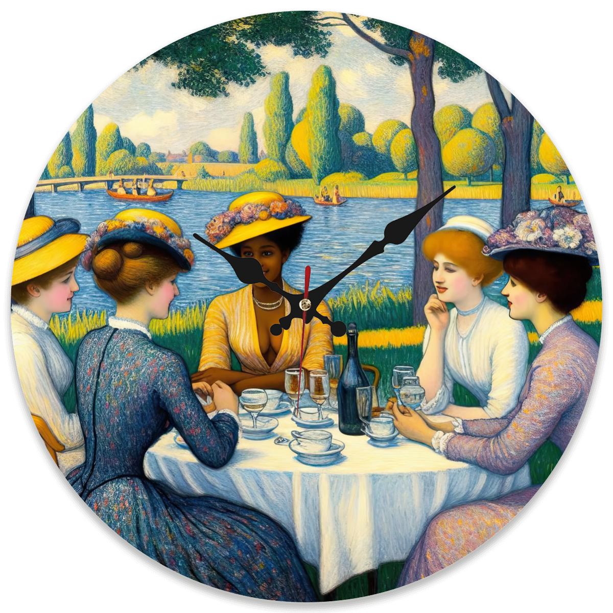 Wooden Round Wall Clock 9.8"x9.8" (Made in USA) - Gregg Acini Adoree Designs - Wall Clock