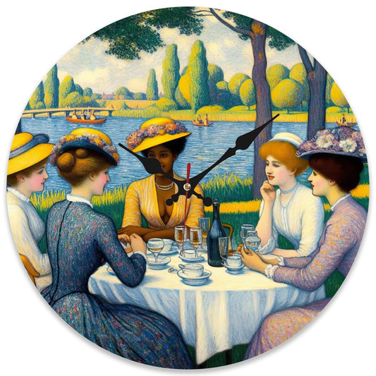 Wooden Round Wall Clock 9.8"x9.8" (Made in USA) - Gregg Acini Adoree Designs - Wall Clock