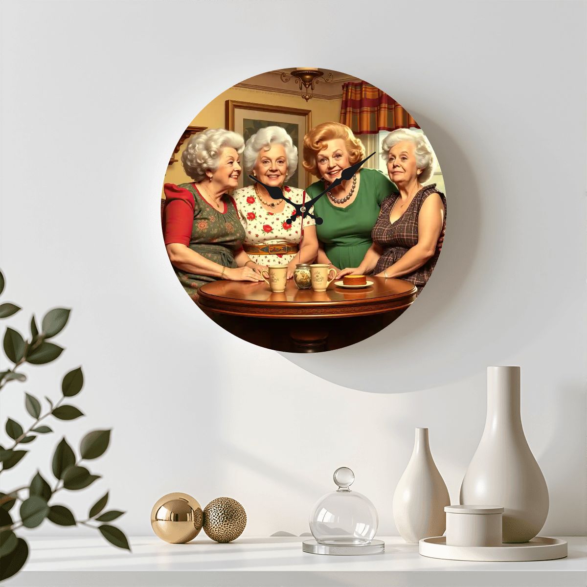 Wooden Round Wall Clock 9.8"x9.8" (Made in USA) - Gregg Acini Adoree Designs - Wall Clock