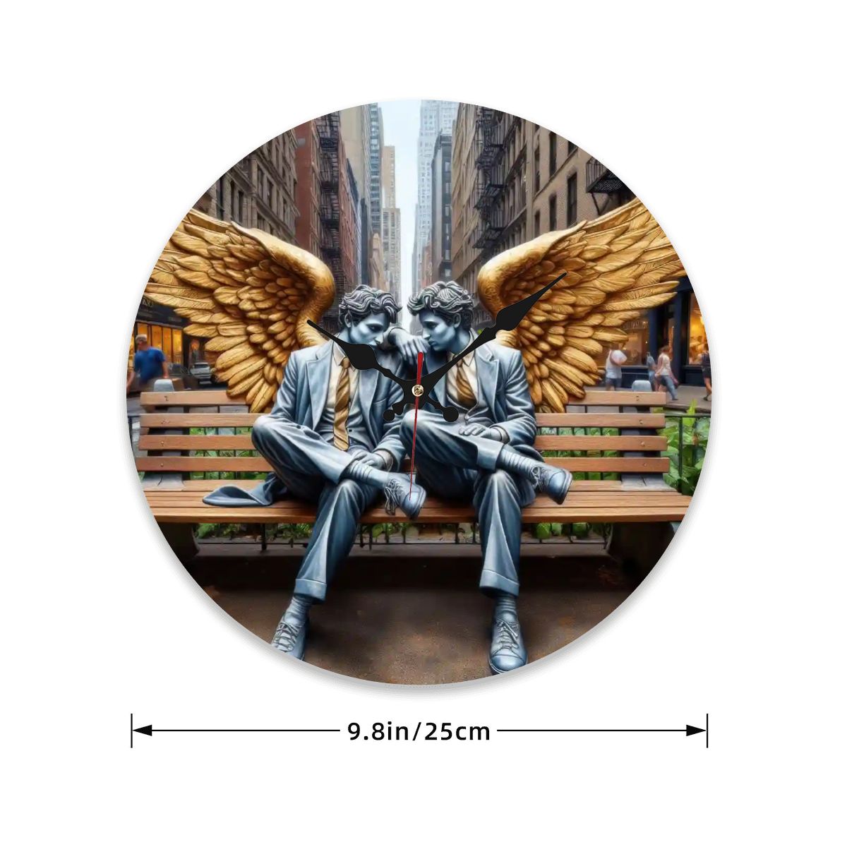 Wooden Round Wall Clock 9.8"x9.8" (Made in USA) - Gregg Acini Adoree Designs - Wall Clock