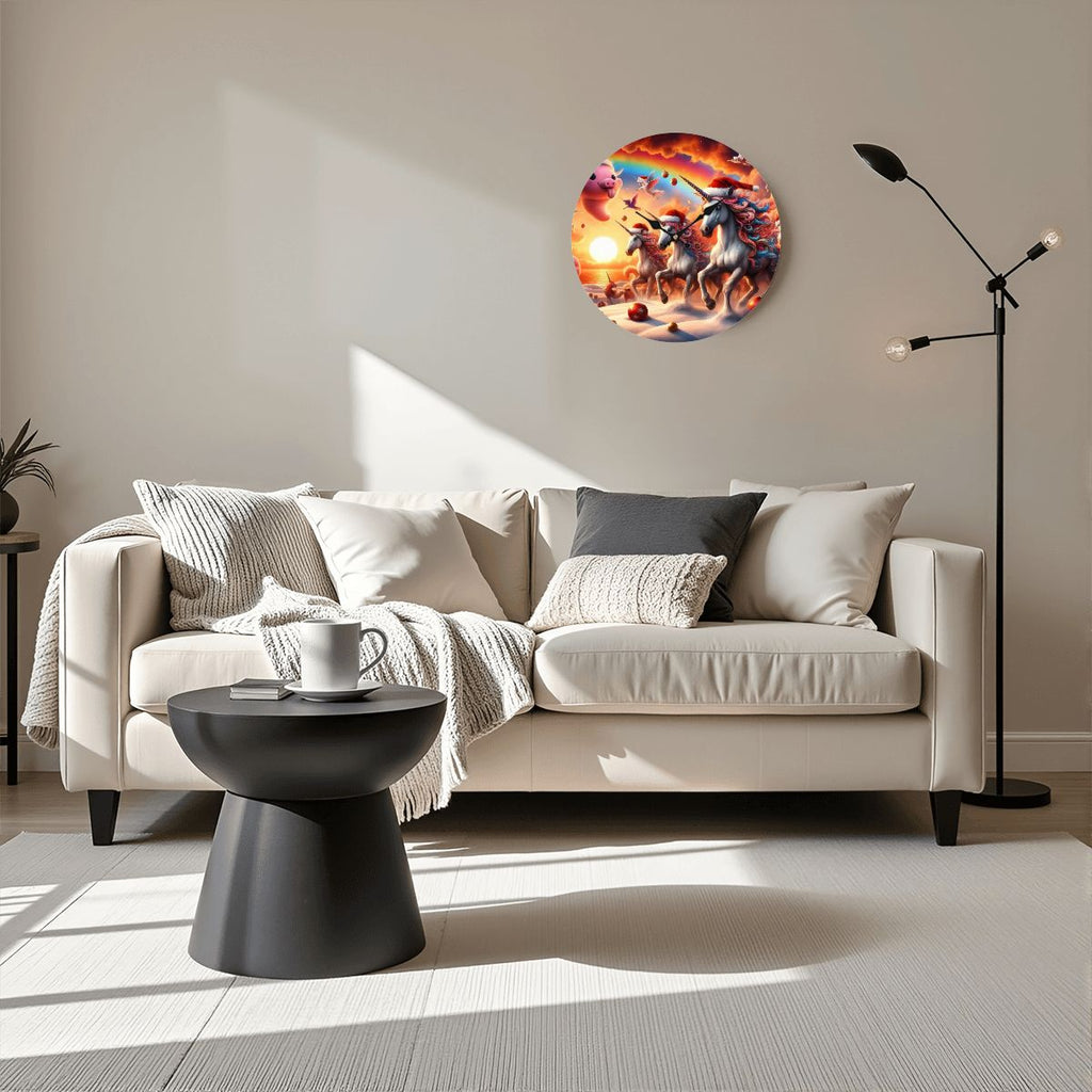 Wooden Round Wall Clock 9.8"x9.8" (Made in USA) - Gregg Acini Adoree Designs - Wall Clock