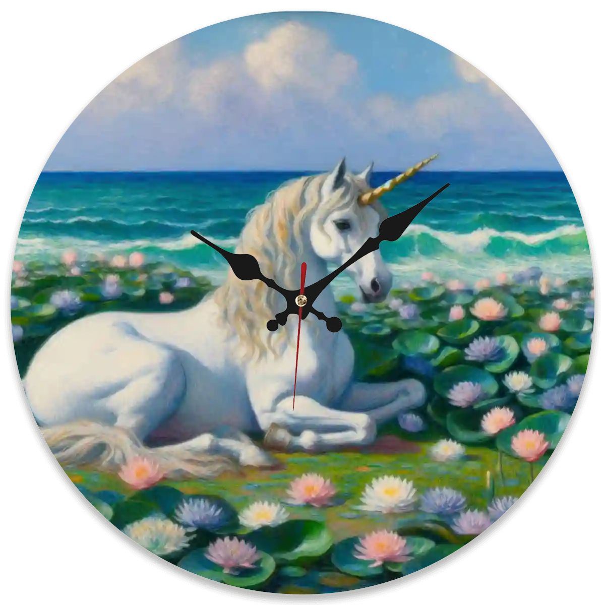 Wooden Round Wall Clock 9.8"x9.8" (Made in USA) - Gregg Acini Adoree Designs - Wall Clock