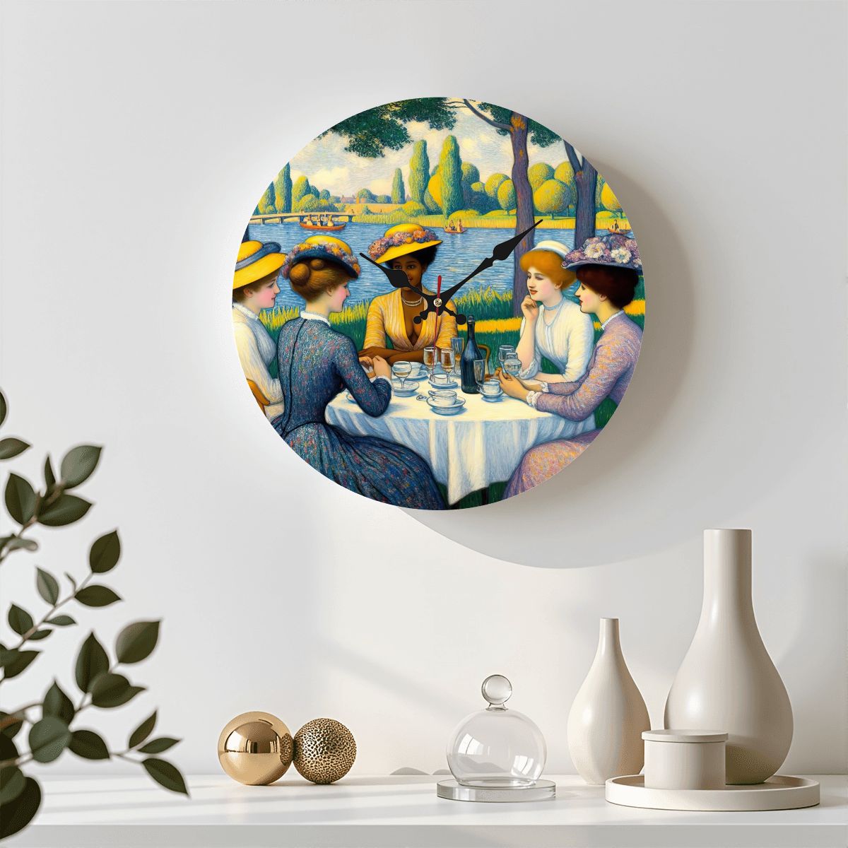 Wooden Round Wall Clock 9.8"x9.8" (Made in USA) - Gregg Acini Adoree Designs - Wall Clock